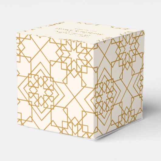 Elegant Cream and Gold Wedding Favor Box Bedankdoosjes (Achterkant)