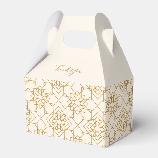 Elegant Cream and Gold Wedding Favor Box Bedankdoosjes (Achterkant)