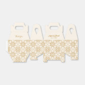 Elegant Cream and Gold Wedding Favor Box Bedankdoosjes (Uitgevouwen)