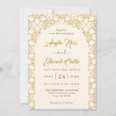 Elegant Cream and Gold Wedding Invitation Save The Date (Voorkant)