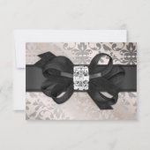Elegant Cream and Silver RSVP met Bow (Voorkant)