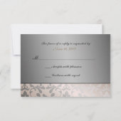 Elegant Cream and Silver RSVP met Bow Kaartje (Achterkant)
