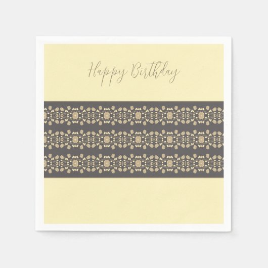 Elegant Cream and Taupe Servet (Voorkant)