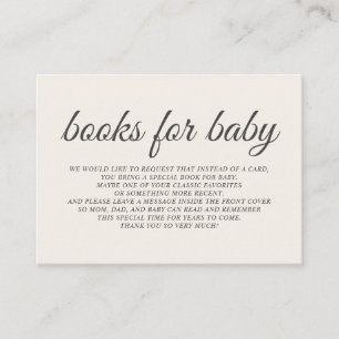 Elegant Cream Baby shower Books Enclosure Kaart