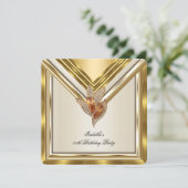 Elegant Cream Beige Amber Gold Party Kaart (Staand voorkant)