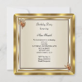 Elegant Cream Beige Amber Gold Party Kaart (Achterkant)