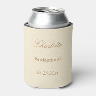 Elegant Cream Beige Bridesmaid Favor Koelbox Blikjeskoeler