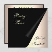 Elegant Cream Black verjaardagsevenement Kaart (Voorkant / Achterkant)