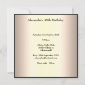 Elegant Cream Black verjaardagsevenement Kaart (Achterkant)