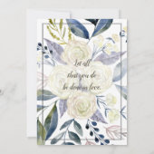 Elegant Cream Blue Waterverf Flower Wedding Kaart (Achterkant)
