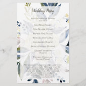 Elegant Cream Blue Waterverf Wedding Programme (Achterkant)