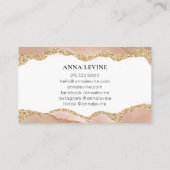 Elegant Cream Blush Agate en Gold Visitekaartje (Achterkant)