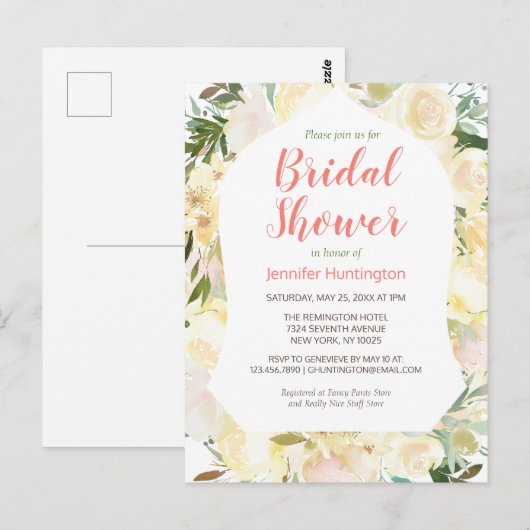 Elegant Cream Blush Roze Boho Vrijgezellenfeest Briefkaart (Voorkant / Achterkant)