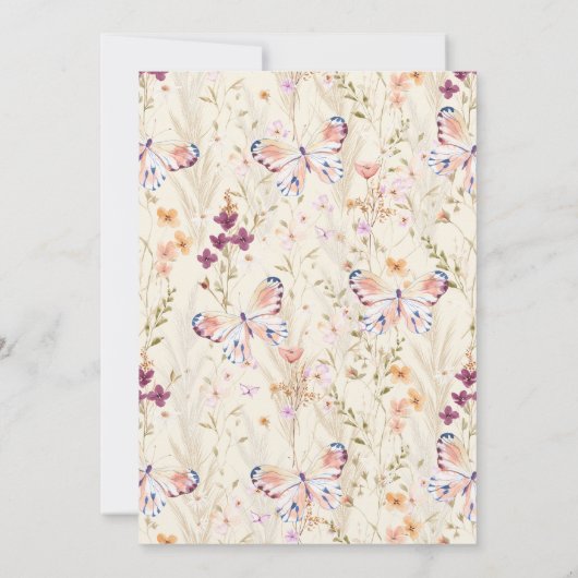 Elegant Cream Boho Wildflower Vrijgezellenfeest Kaart (Achterkant)