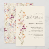 Elegant Cream Boho Wildflower Vrijgezellenfeest Kaart (Voorkant / Achterkant)