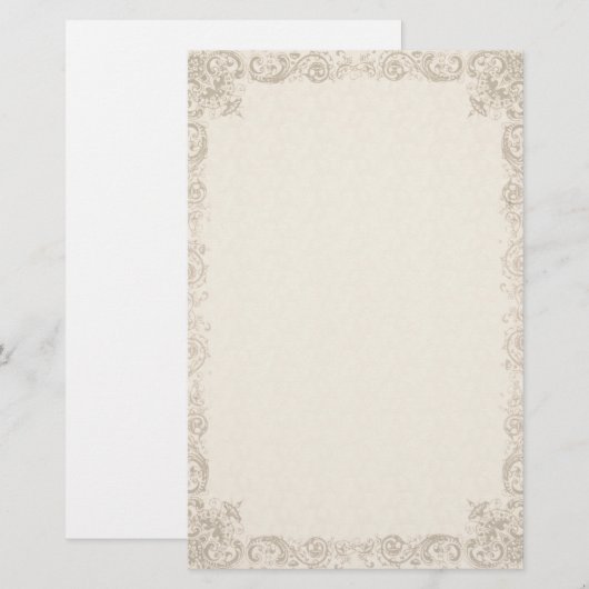   Elegant Cream briefpapier (Voorkant / Achterkant)