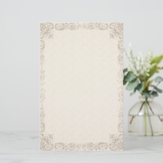   Elegant Cream briefpapier (Staand voorkant)
