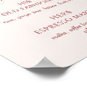 Elegant Cream & Burgundy Wedding Signature Drinks Poster (Hoek)