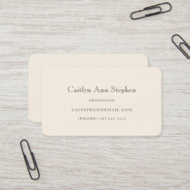 Elegant Cream Business Card Visitekaartje