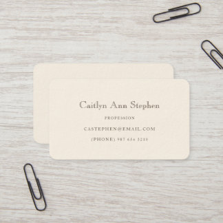 Elegant Cream Business Card Visitekaartje