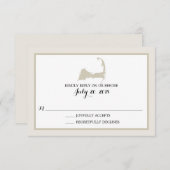 Elegant Cream Cape Cod Kaart Bruiloft RSVP (Voorkant / Achterkant)