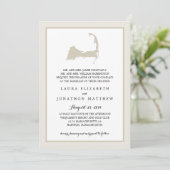 Elegant Cream Cape Cod Map Weddenschap Kaart (Staand voorkant)