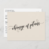 Elegant Cream Change of Plans Postponed Wedding Briefkaart (Voorkant / Achterkant)