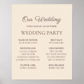 Elegant Cream Colored Wedding Party Poster (Voorkant)