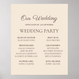 Elegant Cream Colored Wedding Party Poster