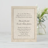 Elegant Cream Custom Wedding Invitation Kaart (Staand voorkant)