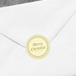 Elegant Cream Decorative Geometric Merry kerst Ronde Sticker