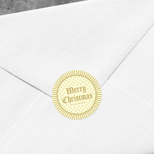 Elegant Cream Decorative Geometric Merry kerst Ronde Sticker