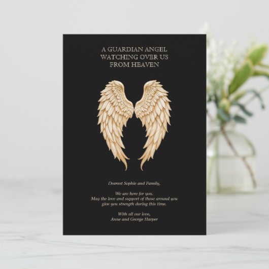 Elegant Cream Delicate Angels Wings Design (Staand voorkant)
