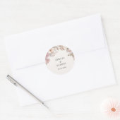 Elegant Cream Dusty Pink Magnolia Floral Wedding Ronde Sticker (Envelop)