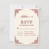 Elegant Cream en Bourgogne islamitisch moslimhuwel RSVP Kaartje (Voorkant)