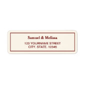 Elegant Cream en Bourgogne Wedding Etiket (Voorkant)