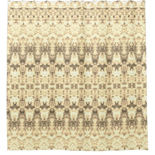 Elegant Cream en Brown pattered Douchegordijn (Voorkant)