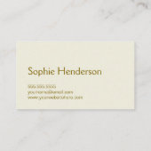 Elegant Cream en Goud  Auteur Visitekaartje (Achterkant)