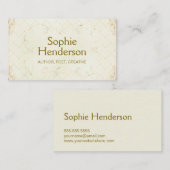 Elegant Cream en Goud  Auteur Visitekaartje (Voorkant / Achterkant)