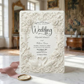 Elegant Cream Faux Sculpted Swans Wedding   Kaart