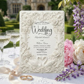 Elegant Cream Faux Sculpted Swans Wedding   Kaart