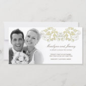 Elegant Cream Floral Flourish Wedding Notice Aankondiging (Voorkant)