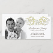 Elegant Cream Floral Flourish Wedding Notice Aankondiging (Voorkant / Achterkant)