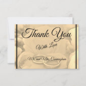 Elegant Cream Floral & Rings Dank u Briefkaart (Voorkant)
