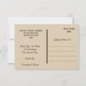 Elegant Cream Floral & Rings Dank u Briefkaart (Achterkant)