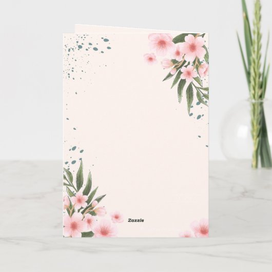 Elegant Cream Floral Wedding Invitation (Achterkant)