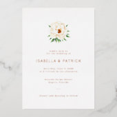 Elegant Cream Floral Wedding Invitation Folie Uitnodiging (Voorkant)