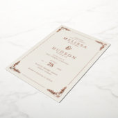 Elegant Cream Floral Wedding Invitation Folie Uitnodiging (Gedraaid)