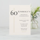 Elegant Cream & Gold 60th Birthday Kaart (Staand voorkant)