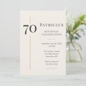 Elegant Cream & Gold 70th Birthday Kaart (Staand voorkant)